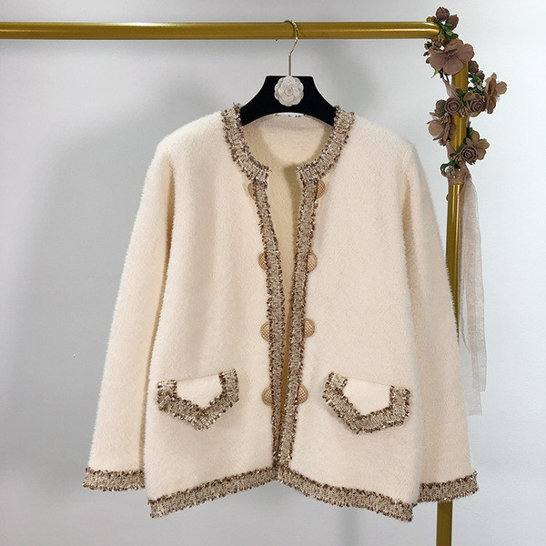 Vékony kötésből készült női kardigán, két színben