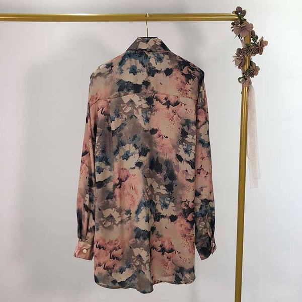 Virágmintás hosszú női sifon ing