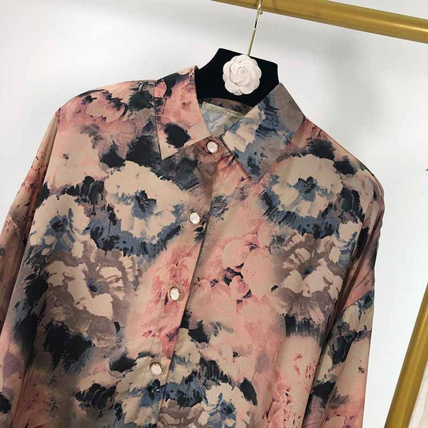 Virágmintás hosszú női sifon ing