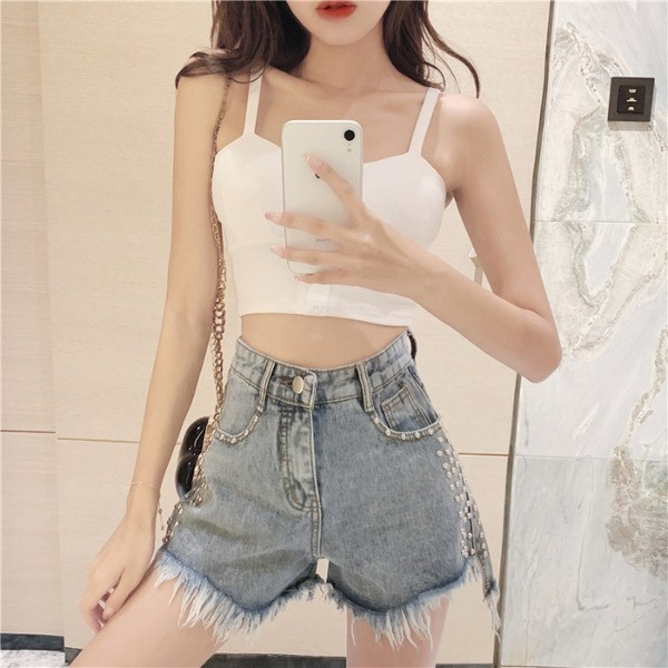 Alkalmi női rövidnadrág fűzővel