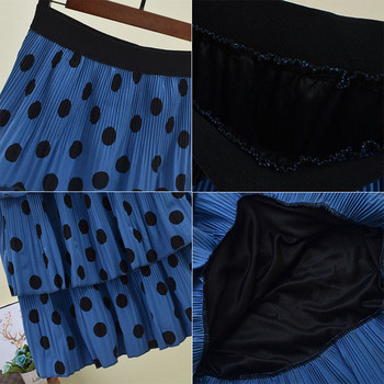 Fusta de dama cu buline cu talie elastica in mai multe culori