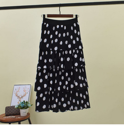 Fusta de dama cu buline cu talie elastica in mai multe culori