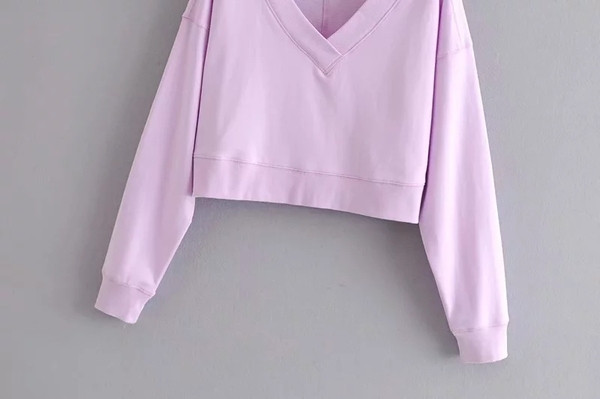 Bluză de damă modernă cu decolteu în V în galben și violet