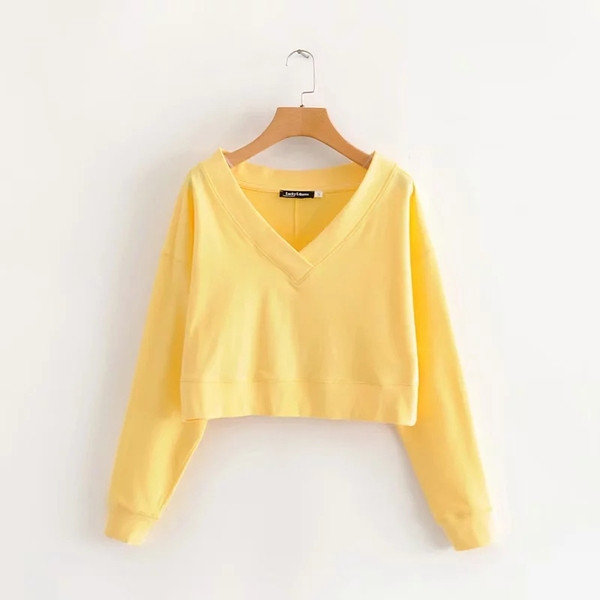 Bluză de damă modernă cu decolteu în V în galben și violet