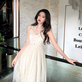 Rochie lunga de dama actuala cu talie elastica in doua culori