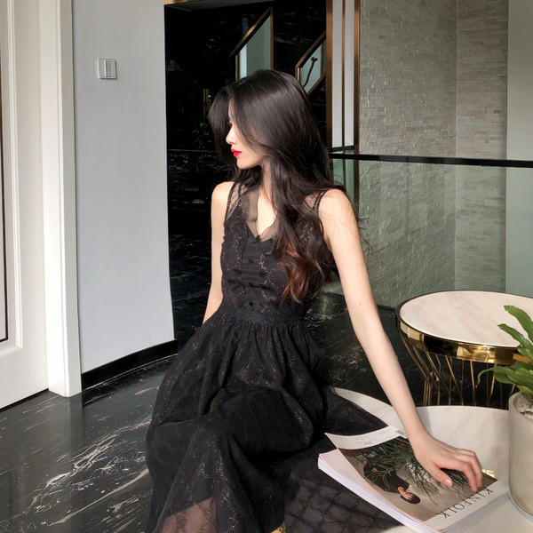 Rochie lunga de dama actuala cu talie elastica in doua culori