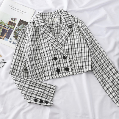 Geaca dama in carouri model scurt in mai multe culori