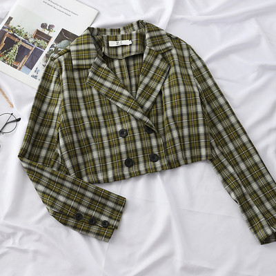 Geaca dama in carouri model scurt in mai multe culori