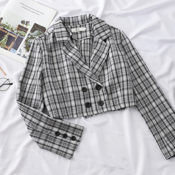 Geaca dama in carouri model scurt in mai multe culori