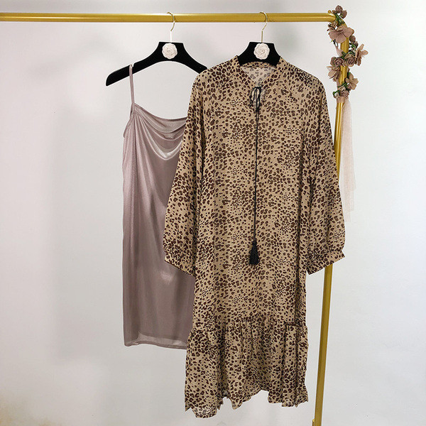 Rochie lunga dama cu cravate - model larg