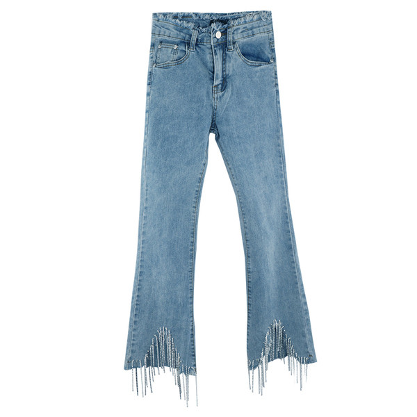 Blugi de dama actuali Model Slim cu element metalic