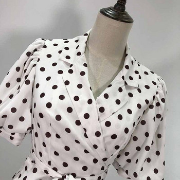 Rochie scurta de dama alb cu puncte