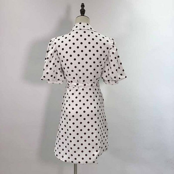 Rochie scurta de dama alb cu puncte