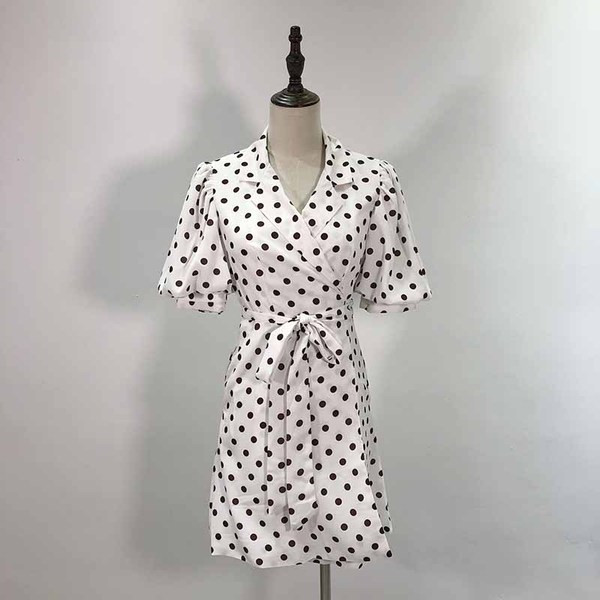 Rochie scurta de dama alb cu puncte