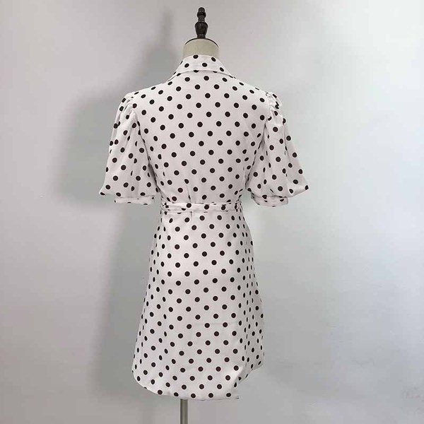 Rochie scurta de dama alb cu puncte