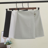 Fusta-pantaloni eleganti de dama in alb, negru si bej