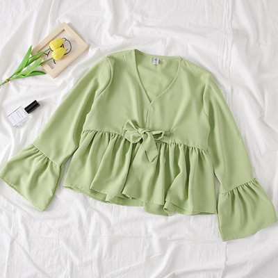 Bluza de dama model nou cu maneci lotus - mai multe culori