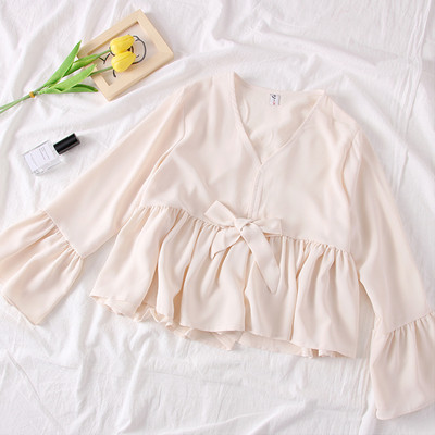 Bluza de dama model nou cu maneci lotus - mai multe culori