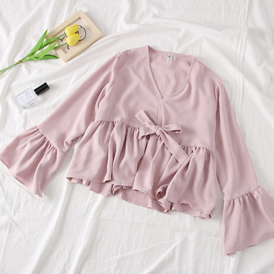 Bluza de dama model nou cu maneci lotus - mai multe culori