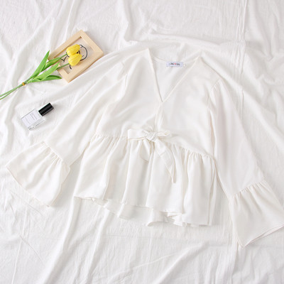 Bluza de dama model nou cu maneci lotus - mai multe culori