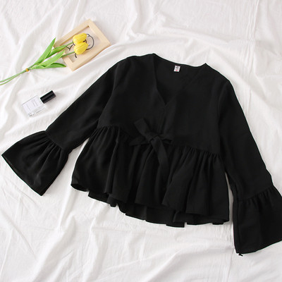 Bluza de dama model nou cu maneci lotus - mai multe culori