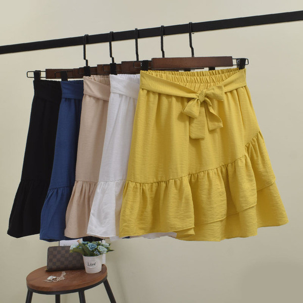 Fusta casual dama cu talie elastica in mai multe culori