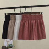 Pantaloni scurti moderni de dama cu talie elastica in mai multe culori