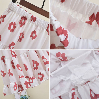 Nyári női szoknya rugalmas derékkal, színes rátéttel