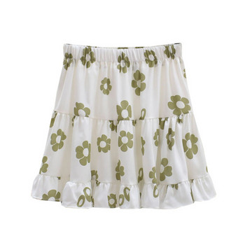 Nyári női szoknya rugalmas derékkal, színes rátéttel