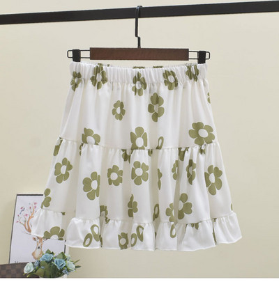 Nyári női szoknya rugalmas derékkal, színes rátéttel