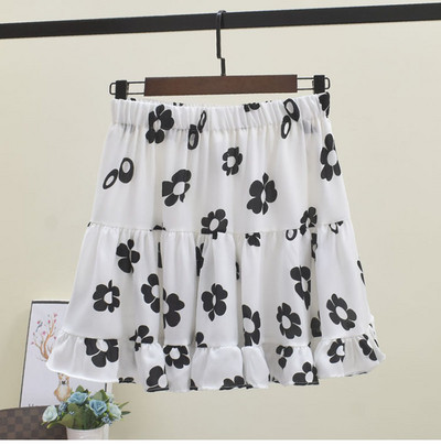 Nyári női szoknya rugalmas derékkal, színes rátéttel