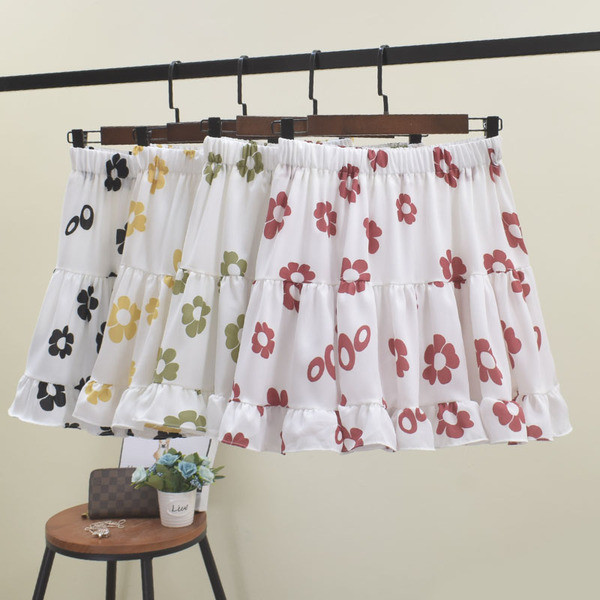 Nyári női szoknya rugalmas derékkal, színes rátéttel