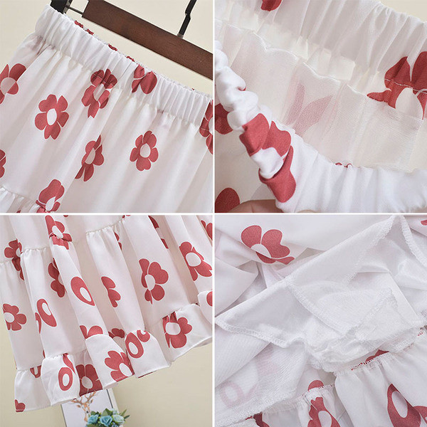 Nyári női szoknya rugalmas derékkal, színes rátéttel