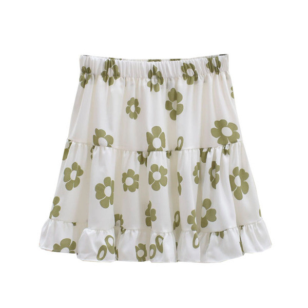 Nyári női szoknya rugalmas derékkal, színes rátéttel