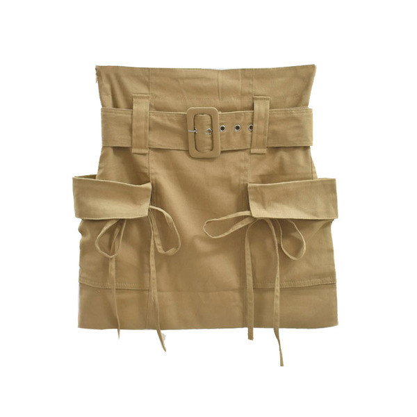 Fusta de dama model nou cu centura si buzunare in mai multe culori