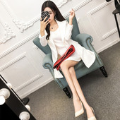 Geaca eleganta de dama in doua culori - alb si negru