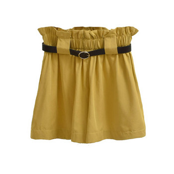 Fusta de dama cu talie elastica si curea in trei culori