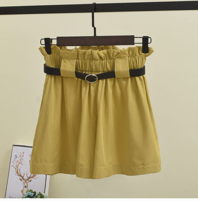 Fusta de dama cu talie elastica si curea in trei culori