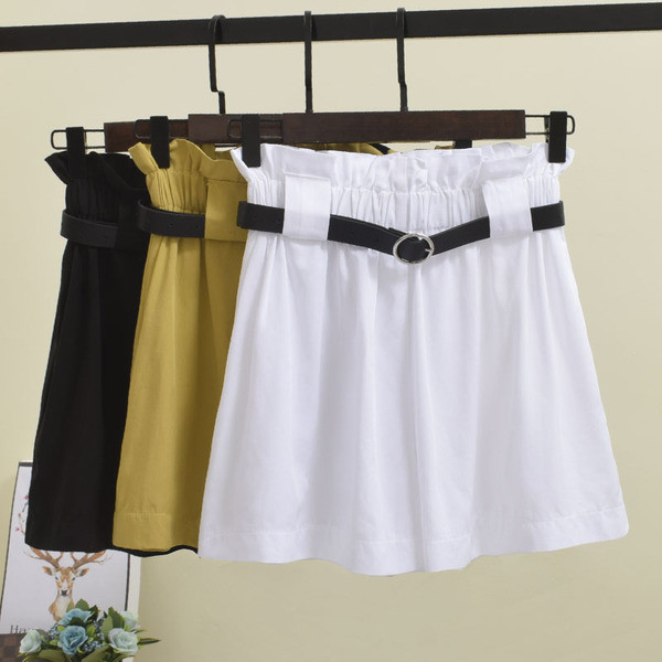 Fusta de dama cu talie elastica si curea in trei culori