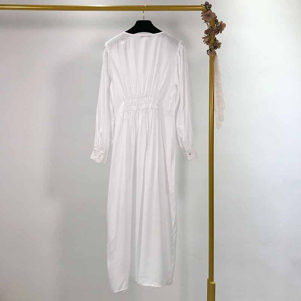 Rochie de dama lunga cu nasturi in alb