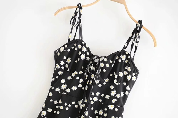 Rochie casual dama cu bretele - culoare neagra