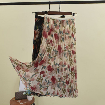 Fusta de dama plisata cu aplicare de culoare in mai multe culori