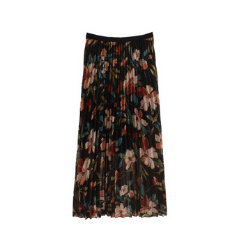 Fusta de dama plisata cu aplicare de culoare in mai multe culori