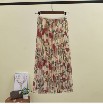 Fusta de dama plisata cu aplicare de culoare in mai multe culori