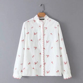 Camasa de dama eleganta model nou cu broderie in alb