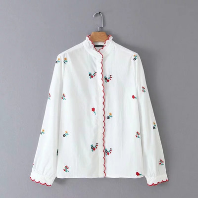 Camasa de dama eleganta model nou cu broderie in alb