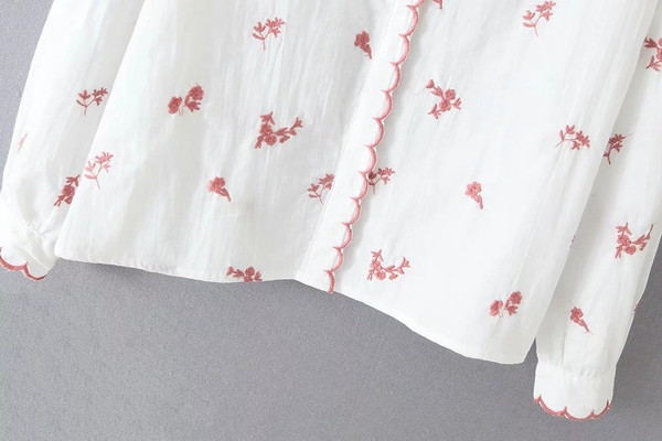 Camasa de dama eleganta model nou cu broderie in alb