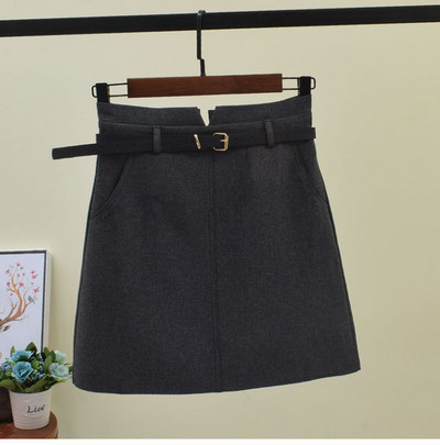 Fusta de dama cu curea si talie inalta in trei culori