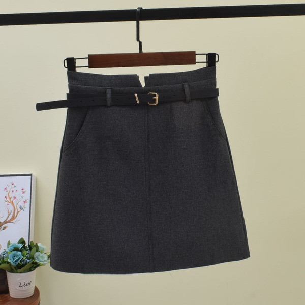 Fusta de dama cu curea si talie inalta in trei culori