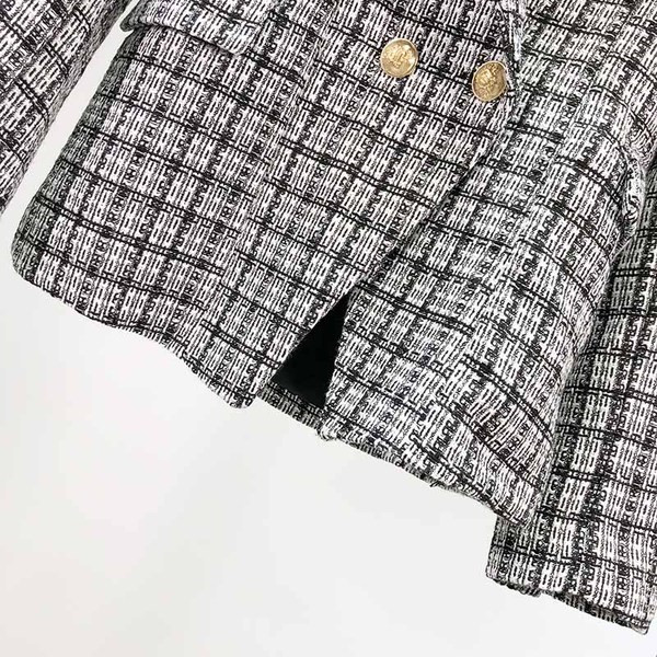 Geaca dama in carouri cu maneci lungi